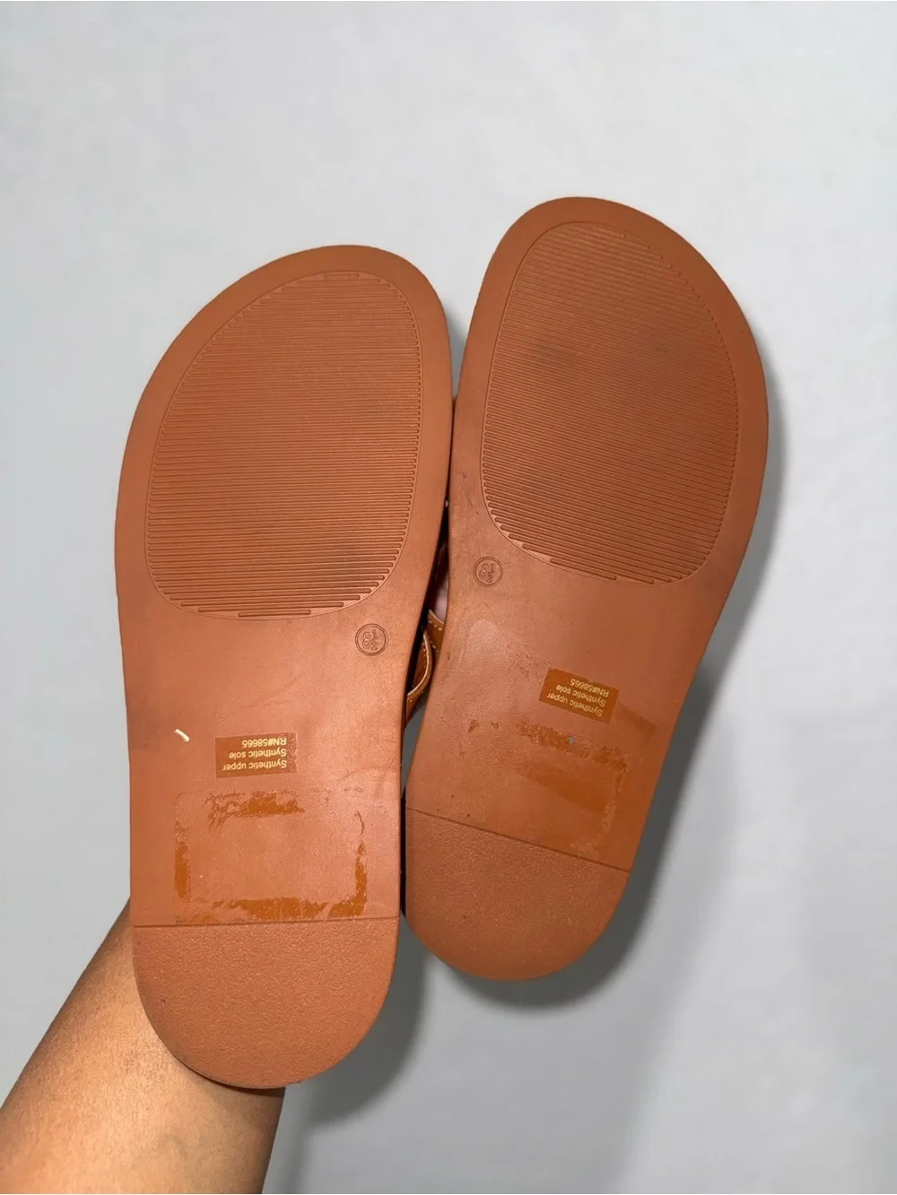 Abound Triple Buckle Slide Sandals in Cognac Brown